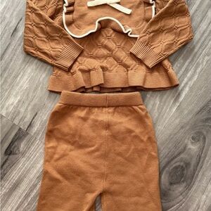 Cozy Knit Sweater and Pants Set in Tan